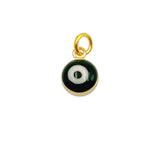 18K Gold Filled Enamel Evil Eye Charm, Evil Eye Pendant Mini Round Evil Eye Charm for bracelet Necklaces Earrings Jewelry, CP1291