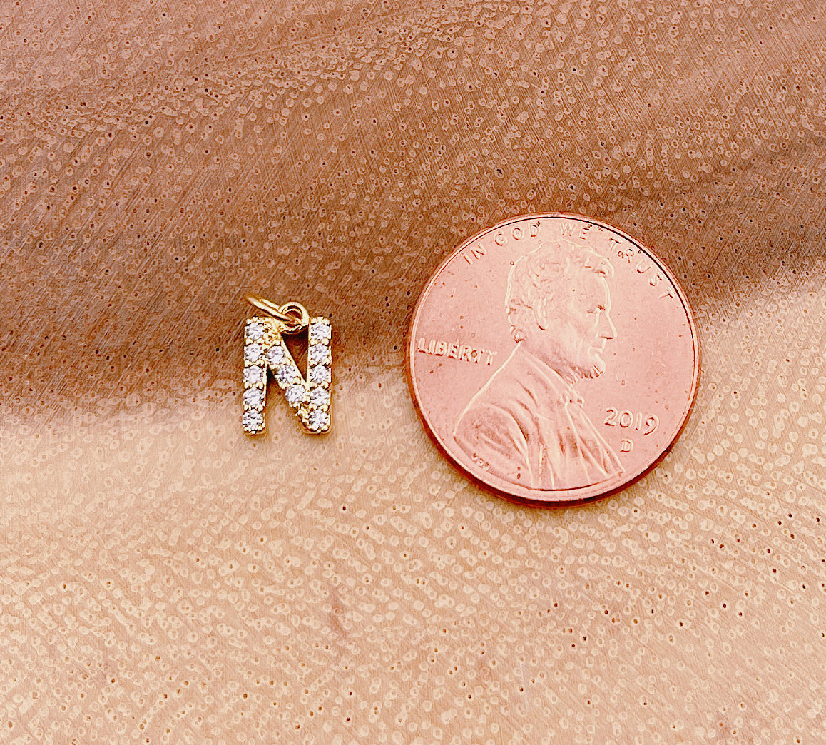 18K Gold Filled Over Brass Initial Charms, CZ Pave Initial Uppercase Initial Charms, 26 Letter Pendant Alphabet Charm Micro Pave Letter Charm CP482