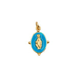 18K Gold Filled Enamel Virgin Mary Charm, Our Lady Of Guadalupe, Virgin Mary Pendant for Necklace Bracelet Jewelry Making, 19x13mm, CP882