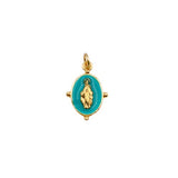 18K Gold Filled Enamel Virgin Mary Charm, Our Lady Of Guadalupe, Virgin Mary Pendant for Necklace Bracelet Jewelry Making, 19x13mm, CP882