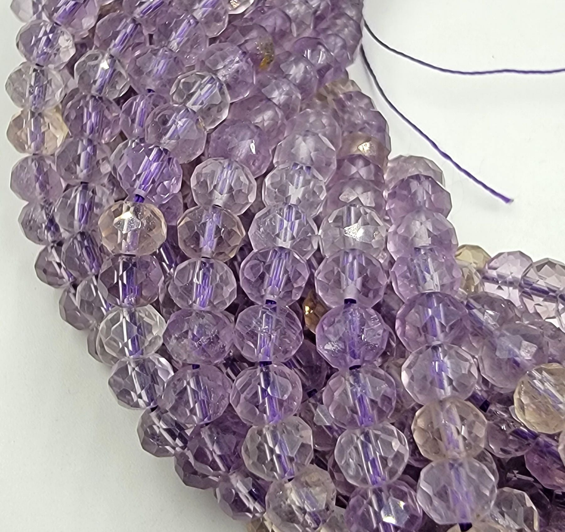 Natural Ametrine Beads Natural Ametrine Faceted Rondelle Beads Natural Ametrine Gemstone Beads 6x4mm 15.5" Full Strand PRP657