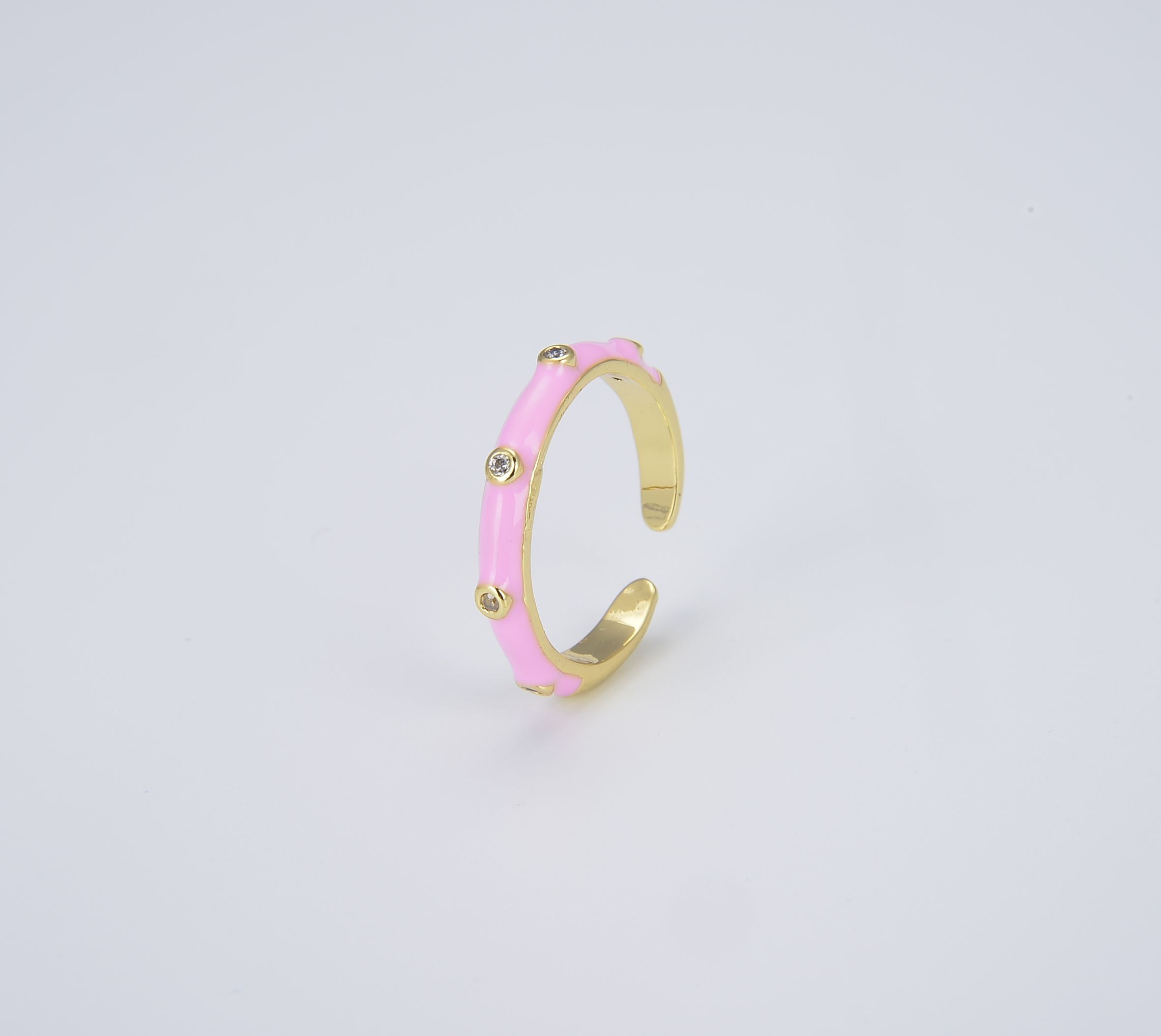 Colorful Enamel Ring, Multicolor Enamel Band Rainbow Ring, Enamel Stacking Ring Open Ring Adjustable Ring Pink Green White Neon Ring, RG032