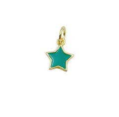 Enamel Star Gold Filled Black White Pink Charm Pendant, CP1103