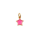 Enamel Star Gold Filled Black White Pink Charm Pendant, CP1103