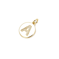 24K Gold CZ Alphabet Letters Pendant, CP403