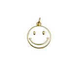 18K Gold Filled Enamel Happy Face Charm, Smiley Happy Face Charms, Light Blue Green Pink White Dainty Smile charm Emoji Charm DIY CP1311