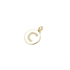 24K Gold CZ Alphabet Letters Pendant, CP403