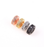 22K Gold Filled CZ Micro Pave Rondelle Spacer Beads