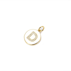 24K Gold CZ Alphabet Letters Pendant, CP403