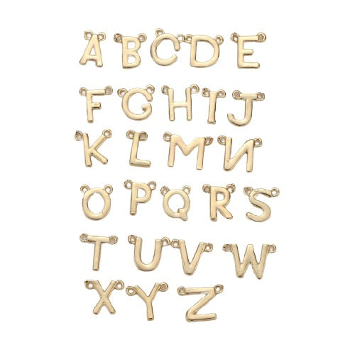 14K Gold Filled Personalized Initial Charm Initial Pendant, Letter Charm, Minimalist Alphabet Letter Charm for Bracelet Necklace, CN370