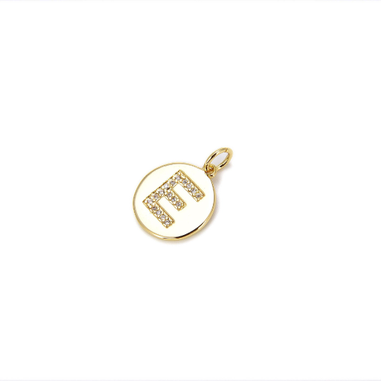 24K Gold CZ Alphabet Letters Pendant, CP403