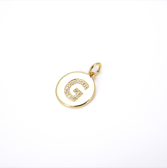 24K Gold CZ Alphabet Letters Pendant, CP403