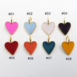 22K Gold Filled Neon Heart Charms, Enamel Heart Pendant for Necklace Earring Component in Red White Yellow Orange Pink, 15/24/33mm, CP965