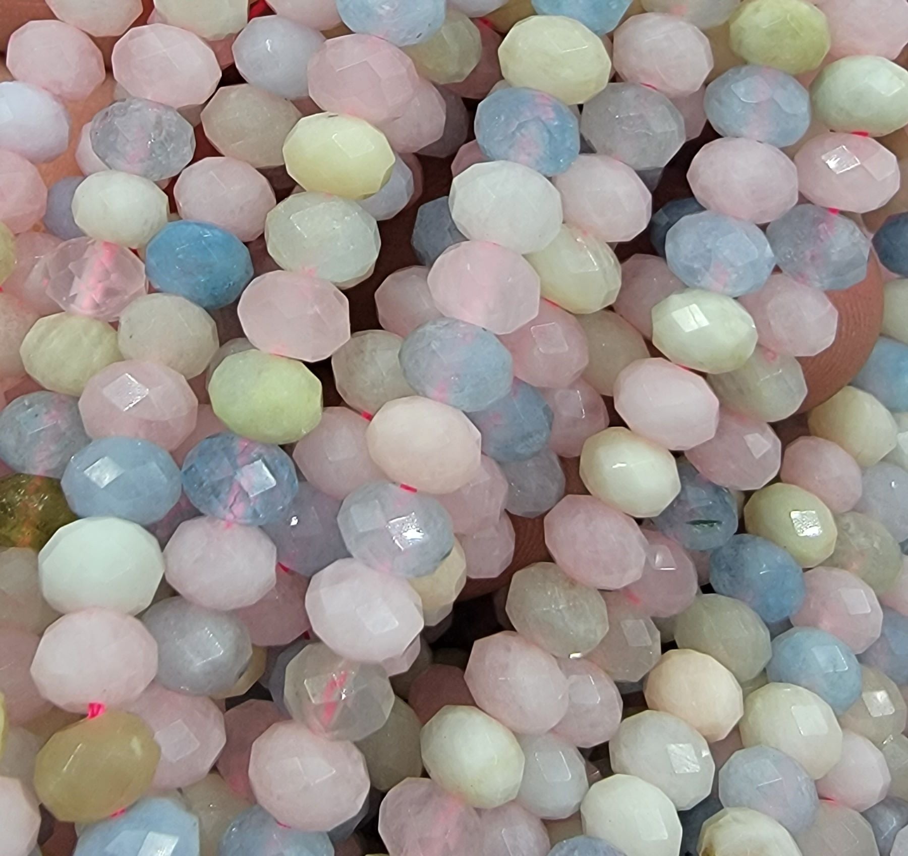 Faceted Natural Pastel Pink Morganite Pink Aquamarine Beryl Rondelle Beads 6x4mm Real Genuine Gemstone 15.5" Full Strand PRP656