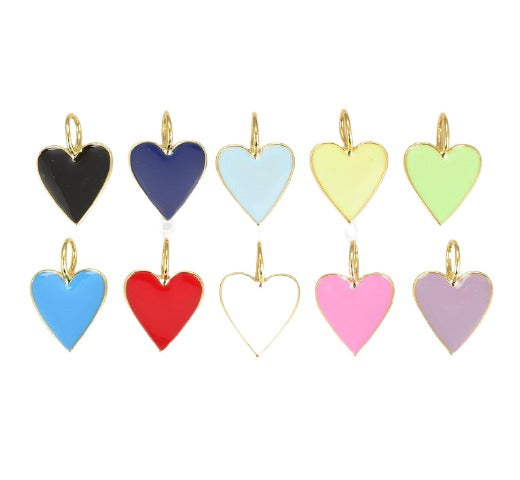 Dainty Neon Enamel Heart Pendant, CP965