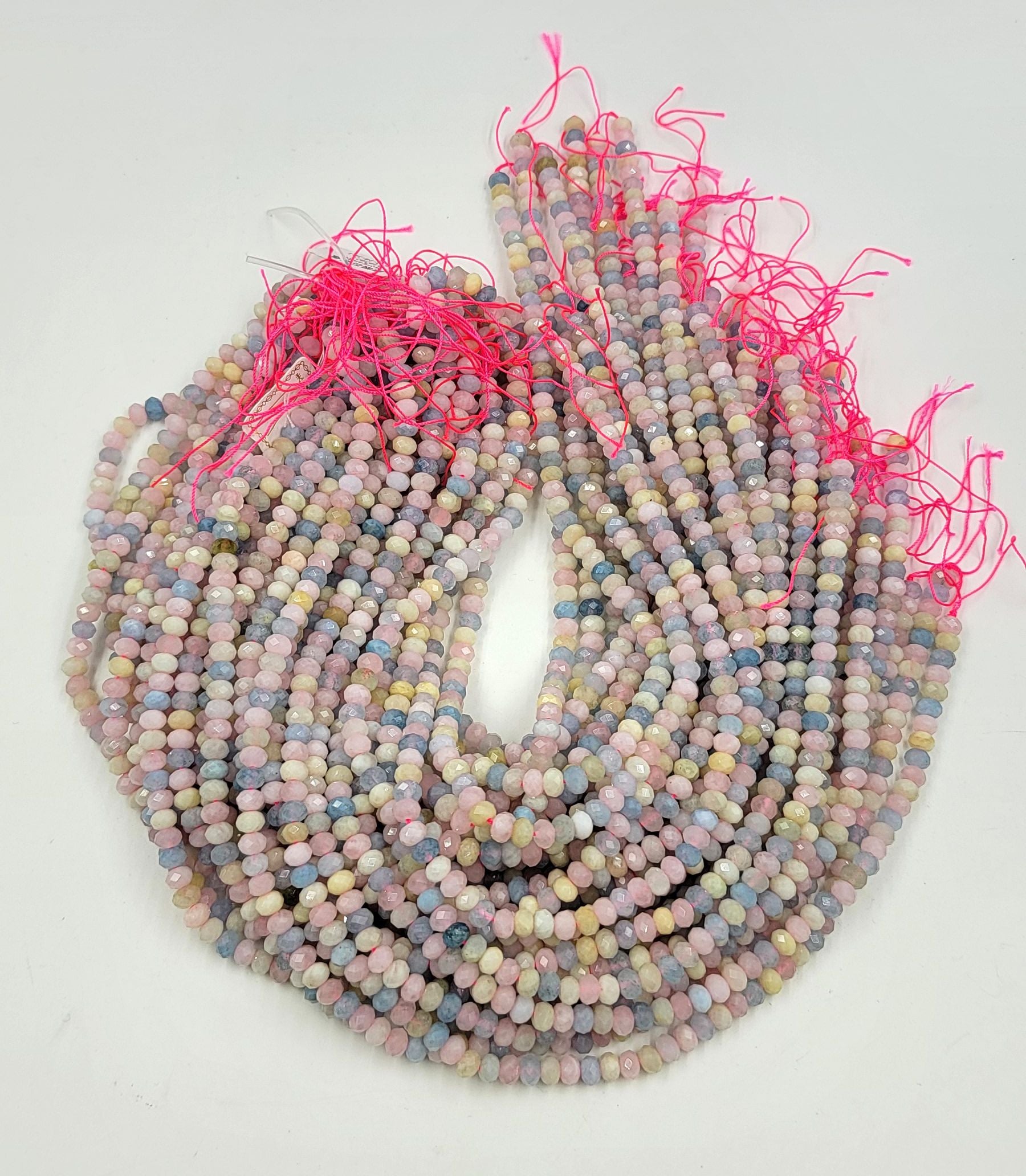 Faceted Natural Pastel Pink Morganite Pink Aquamarine Beryl Rondelle Beads 6x4mm Real Genuine Gemstone 15.5" Full Strand PRP656